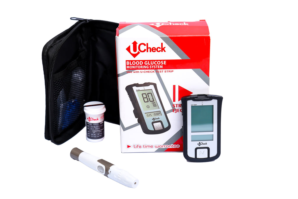 Ucheck Glucose Sugar Test Meter Kit Glucometer - with free accessories