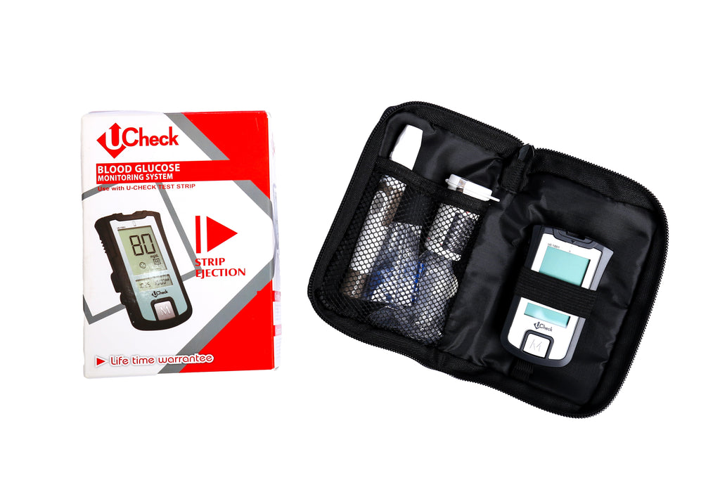 Ucheck Glucose Sugar Test Meter Kit Glucometer - with free accessories