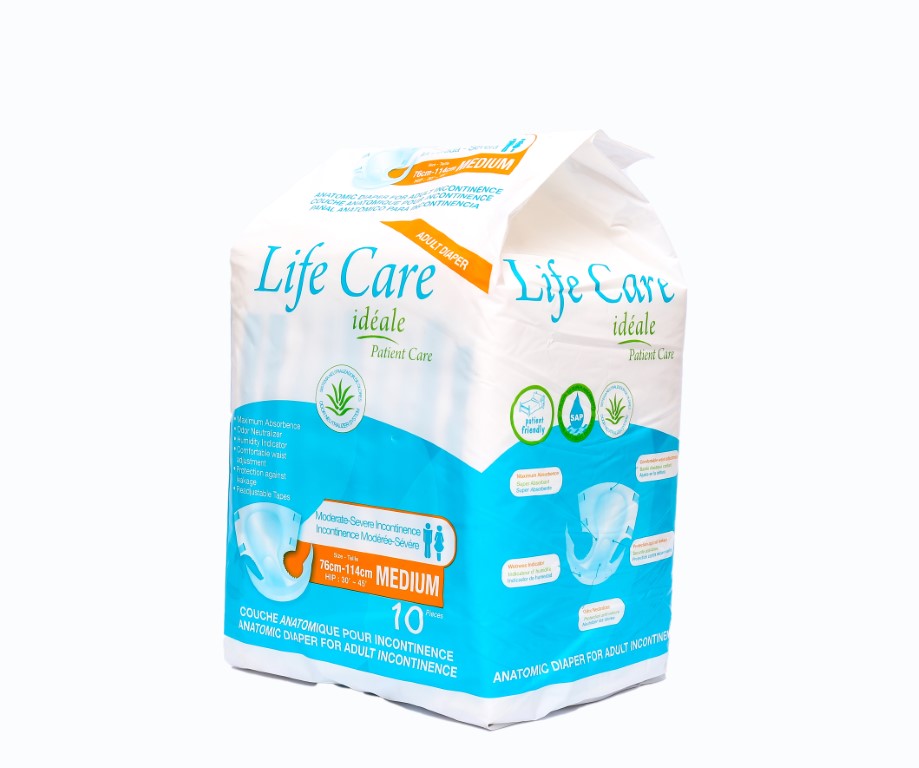 Life Care Adult Patient Diapers Disposable 10s Diapers - Medium