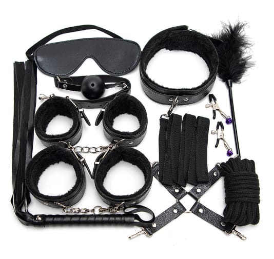 Women Faux Leather Bondage Set