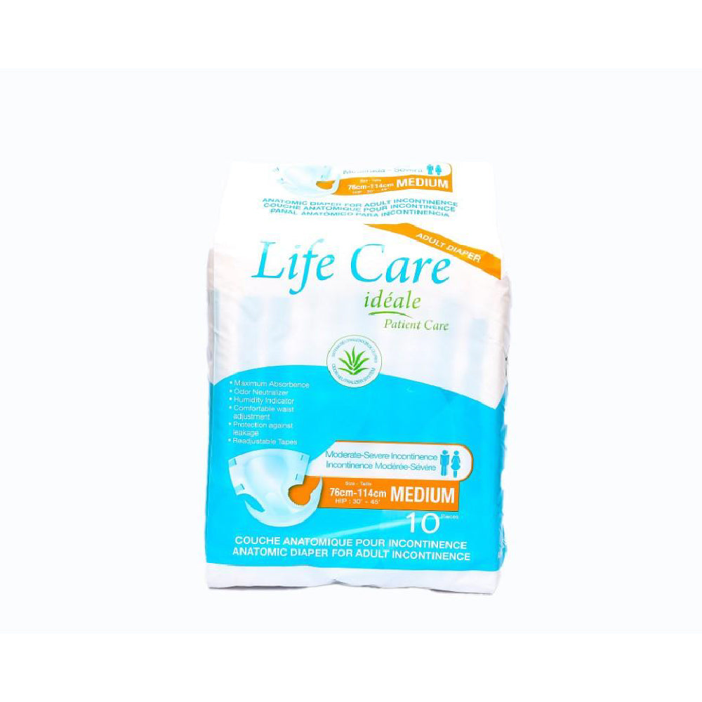 Life Care Adult Patient Diapers Disposable 10s Diapers - Medium